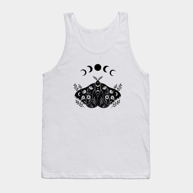 Luna and Moth Tank Top by Episodic Drawing